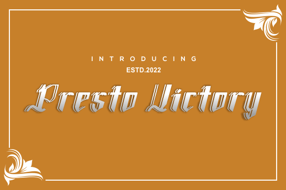 Presto Victory: Elevate Your Brand with Bold Blackletter Typography